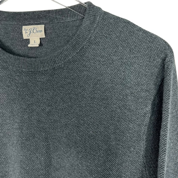 Knit for J.CREW Men's Cotton Poque-stitch Textured Cotton Crewneck Sweater Large - Picture 2 of 8